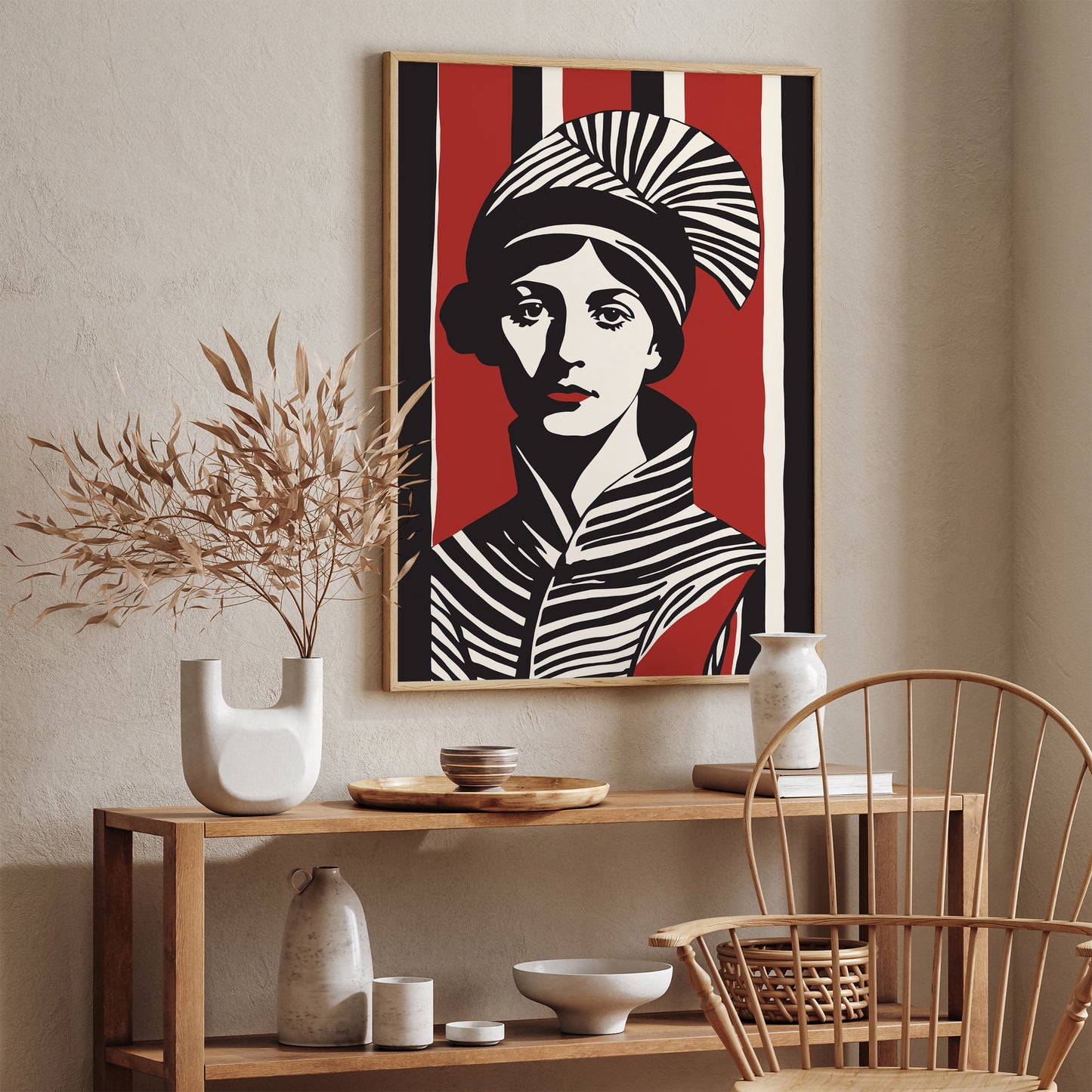 Retro Fashion Wall Art in Black and Red