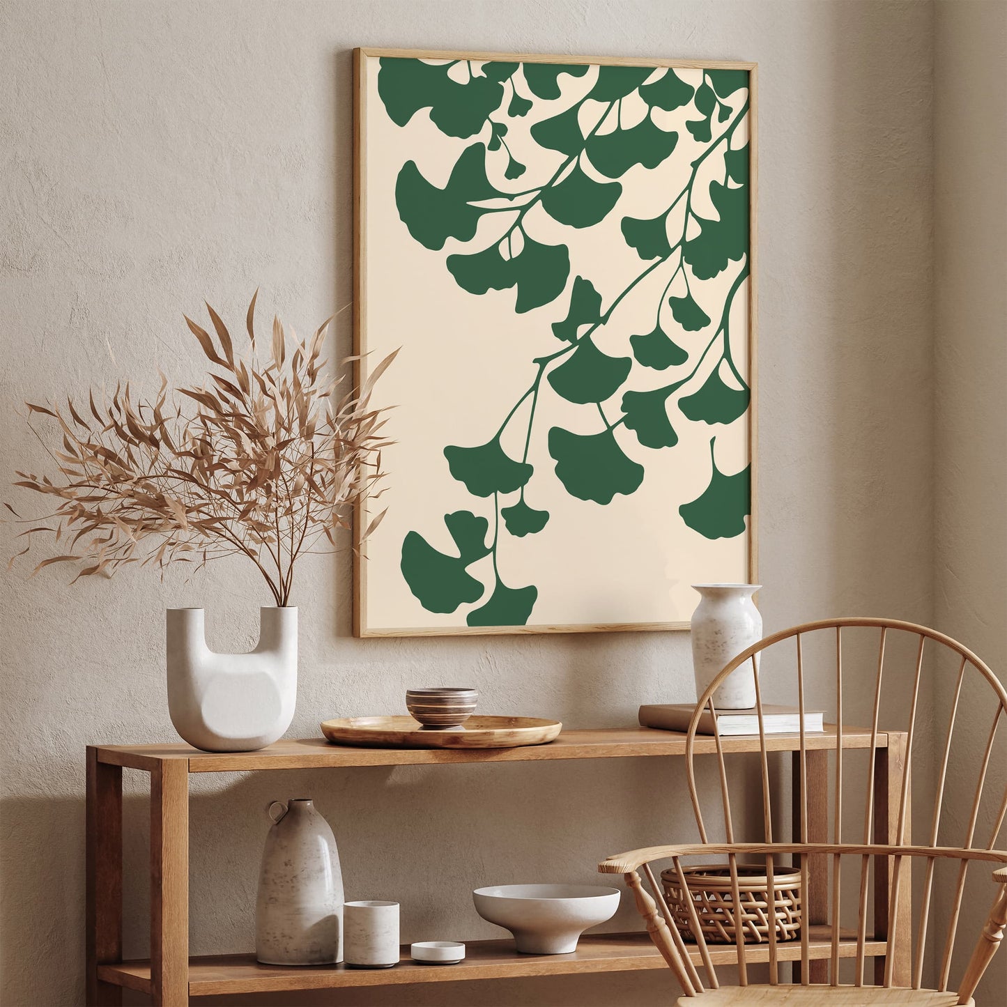 Gingko Bilboa Art Print - Green Nature Poster