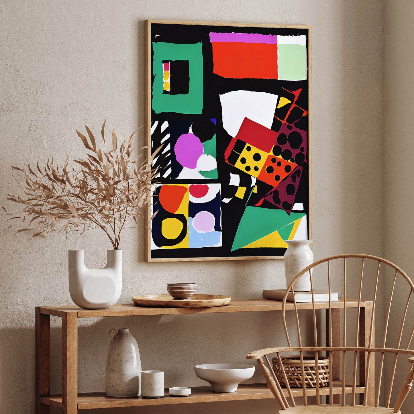 Retro Abstract Painting Reproduction Print