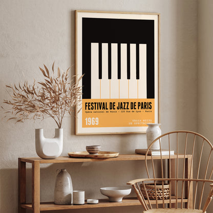 Festival De Jazz De Paris 1969 Piano Poster