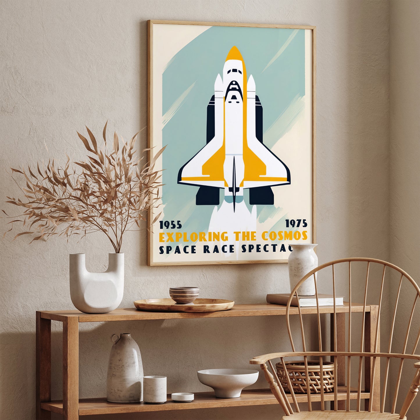 Space Race Retro Poster