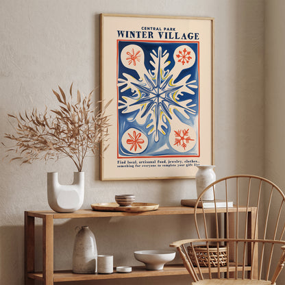 Winter Village Central Park Poster