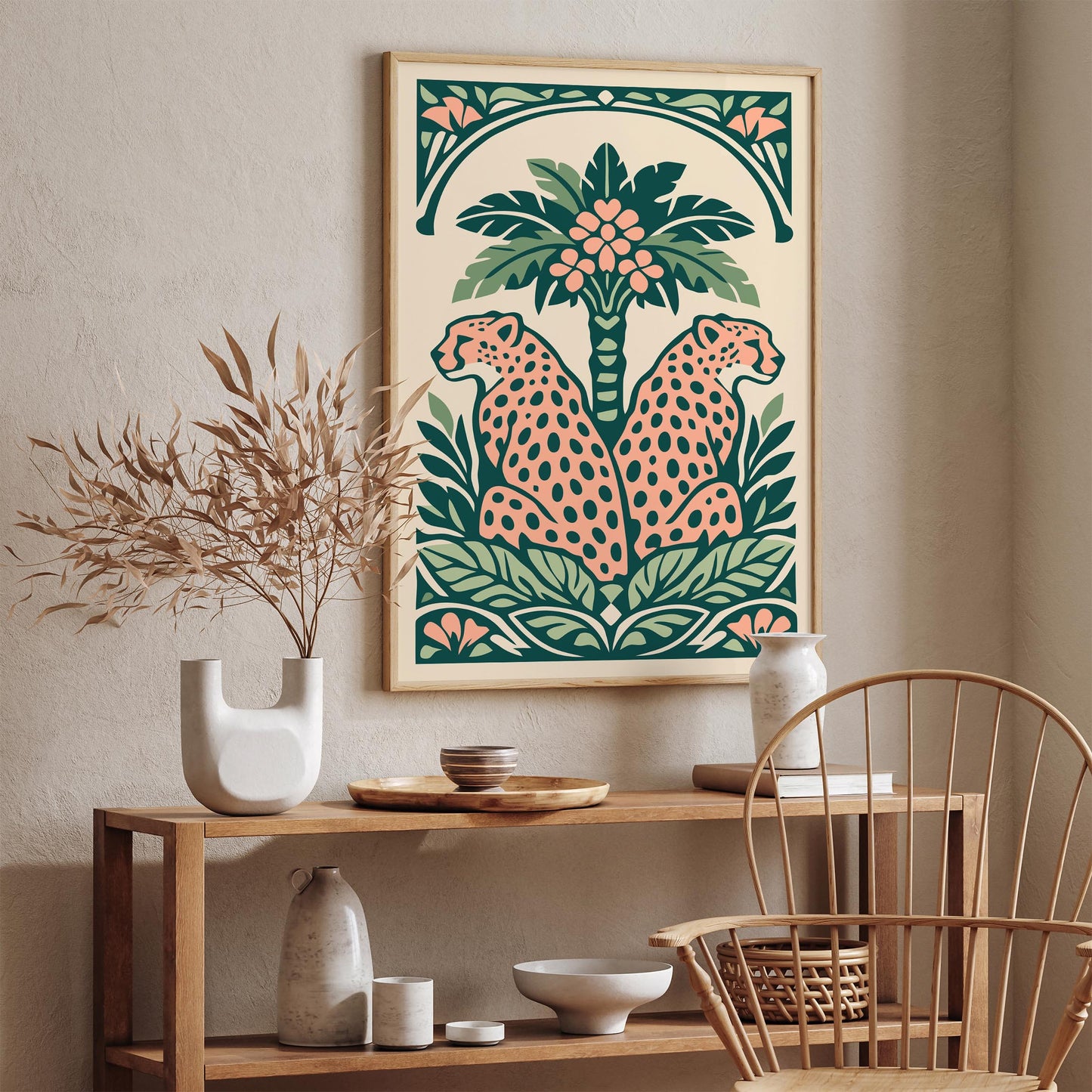 Jungle Bohemian Cheetah Wall Art Print