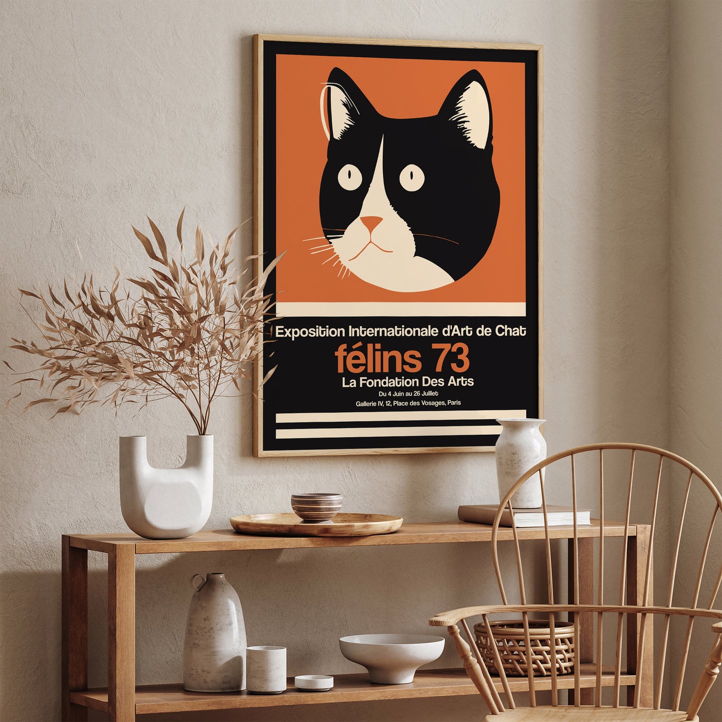 French Cat Exhibition Vintage Poster