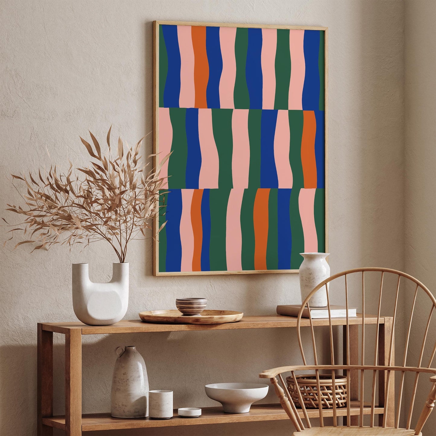 Retro Aesthetic Striped Abstract Poster