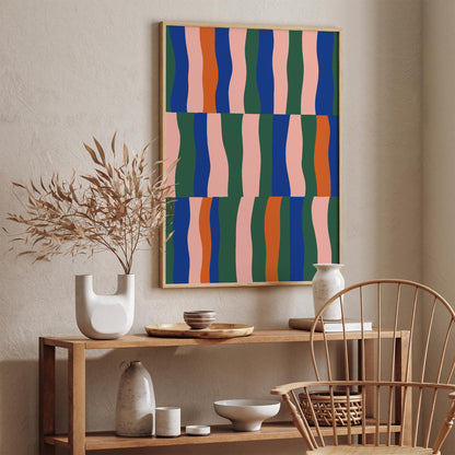 Retro Aesthetic Striped Abstract Poster