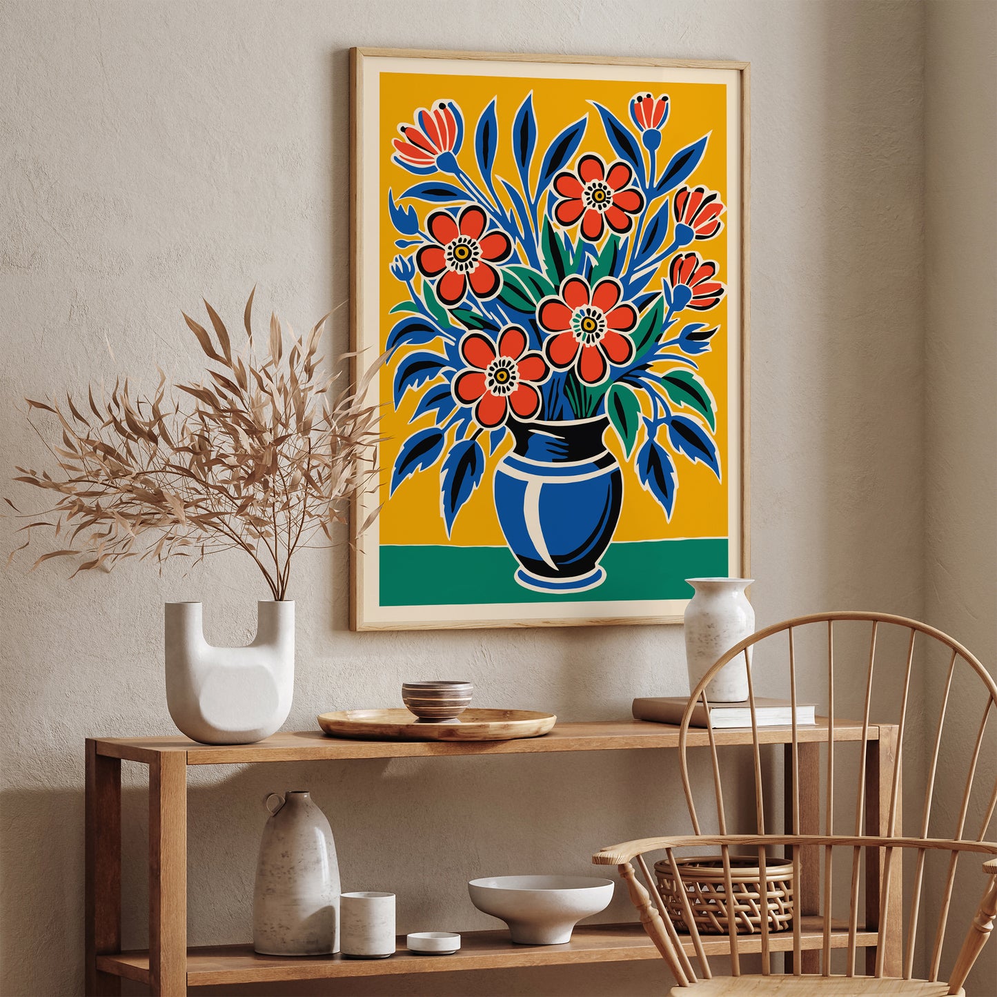 Colorful Kitchen Flowers Art Print 2024