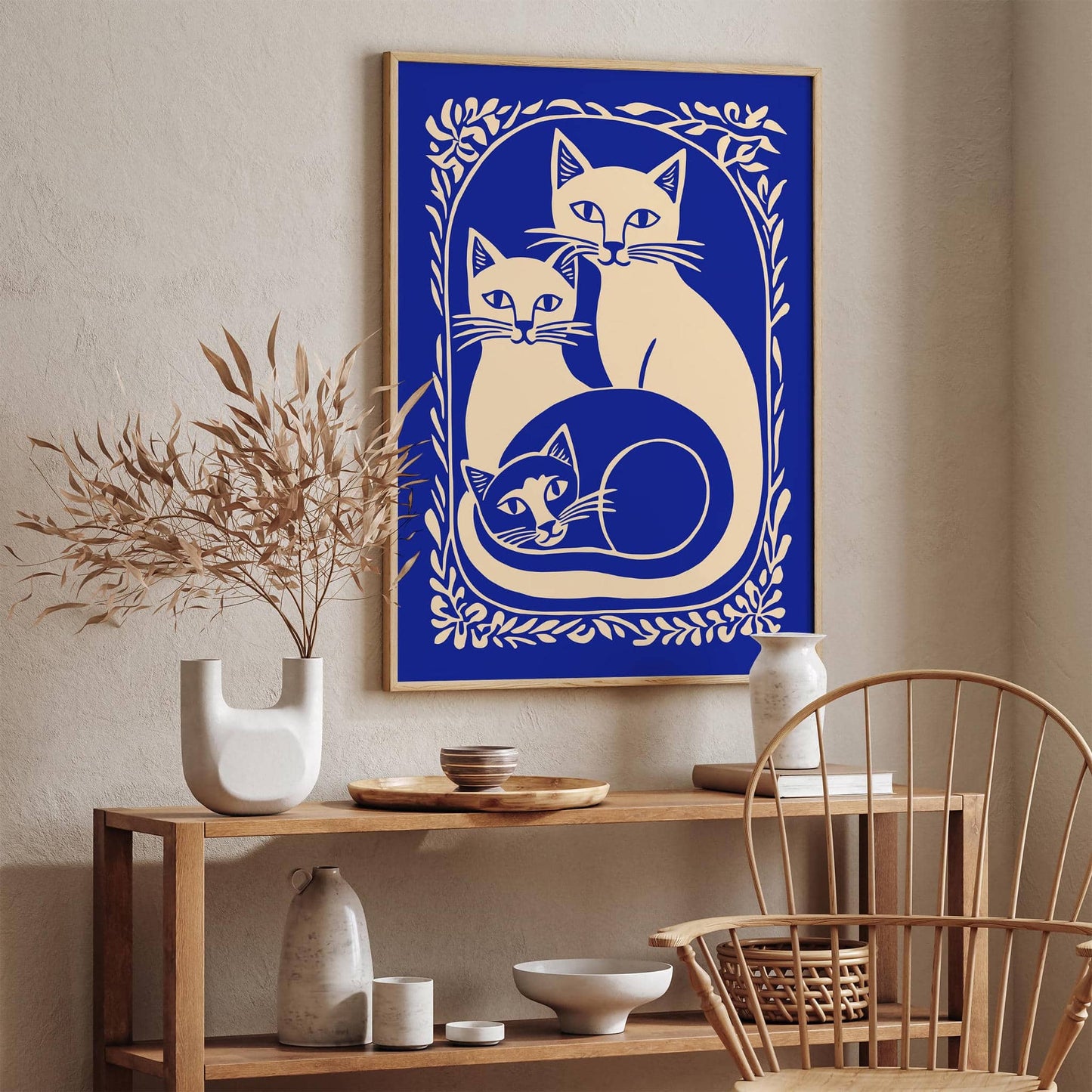 Cats Family Blue Poster