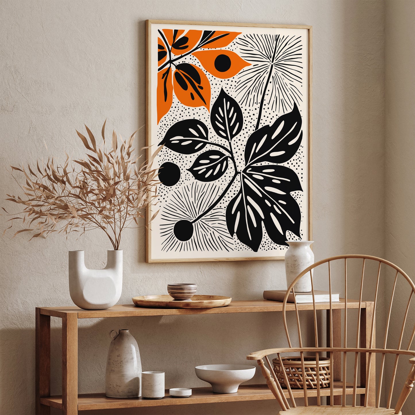 Black Abstract Nature Art Print