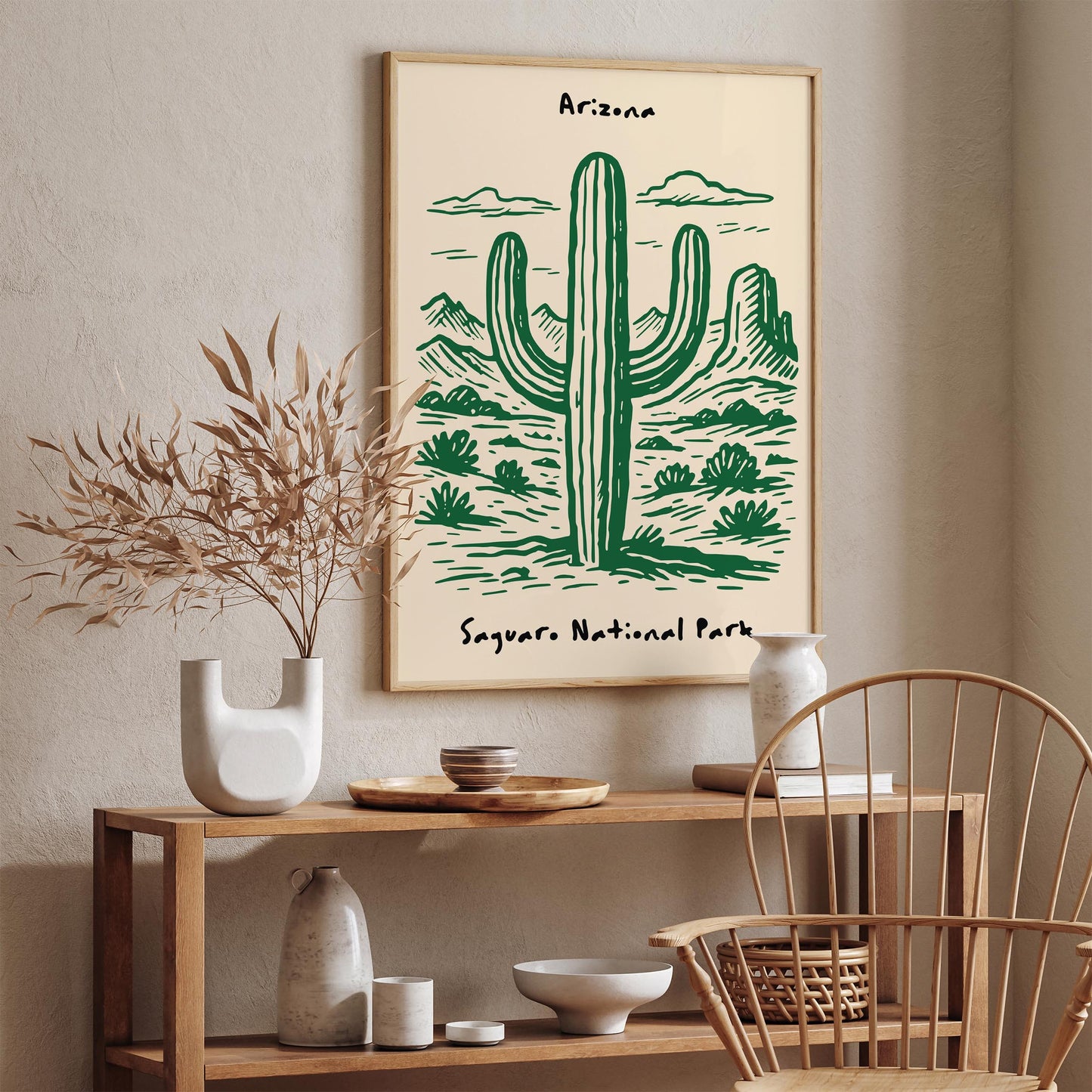 Saguaro National Park Poster - Arizona Travel Wall Art Print