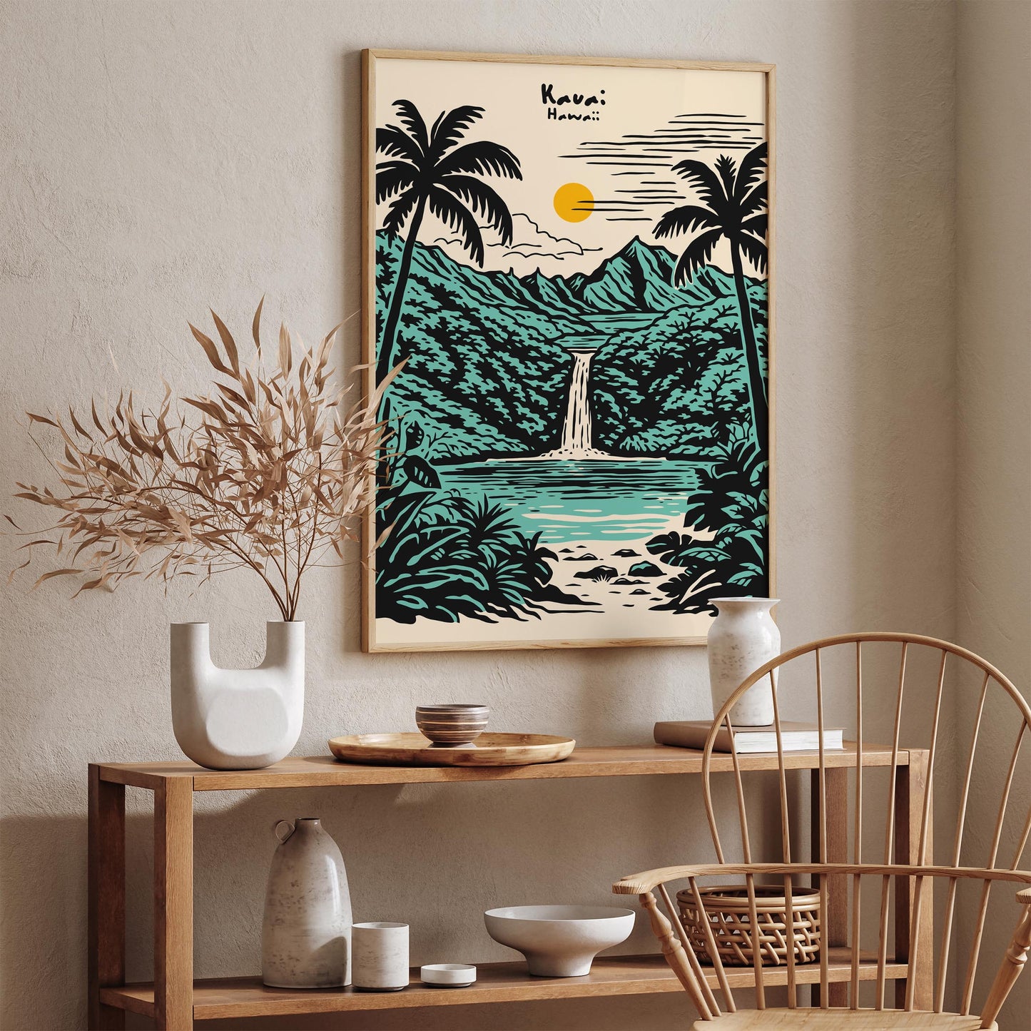 Kauai Hawaii Poster – Tropical Landscape Wall Art