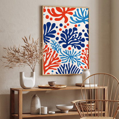 Blue Coral Reef Bathroom Wall Art