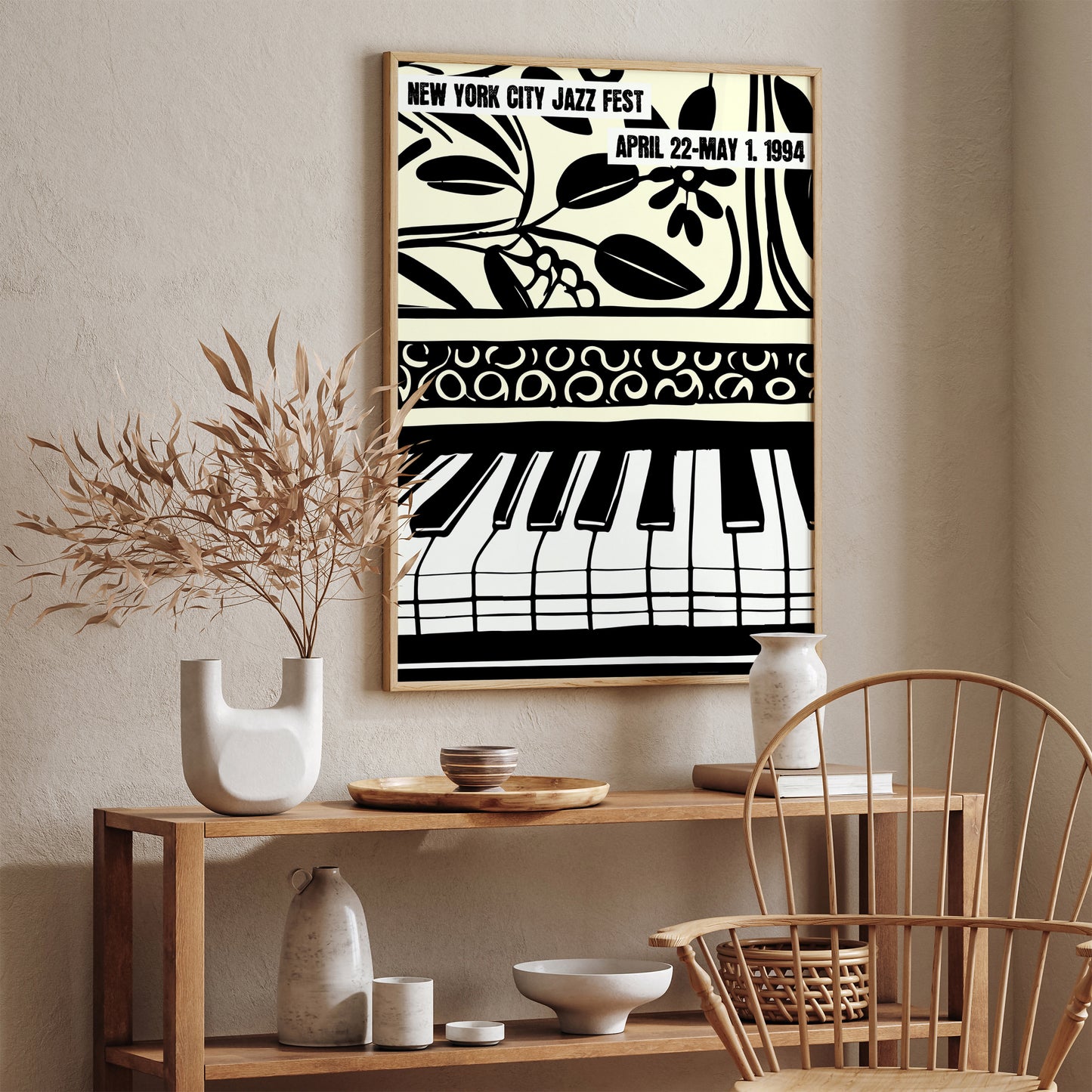 Retro Minimalist Jazz Fest Art Print