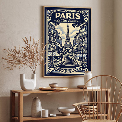Paris La Ville Lumière Vintage Travel Poster
