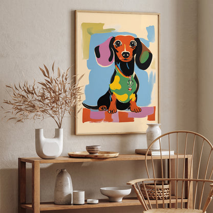 Colorful Dachshund Painting Poster