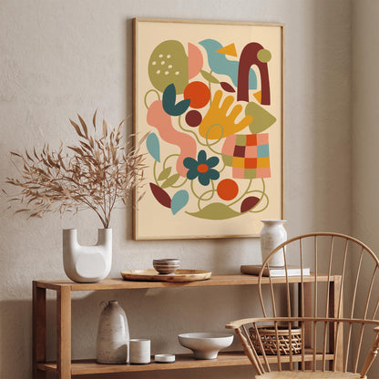 Colorful Abstract Shapes Wall Art Poster