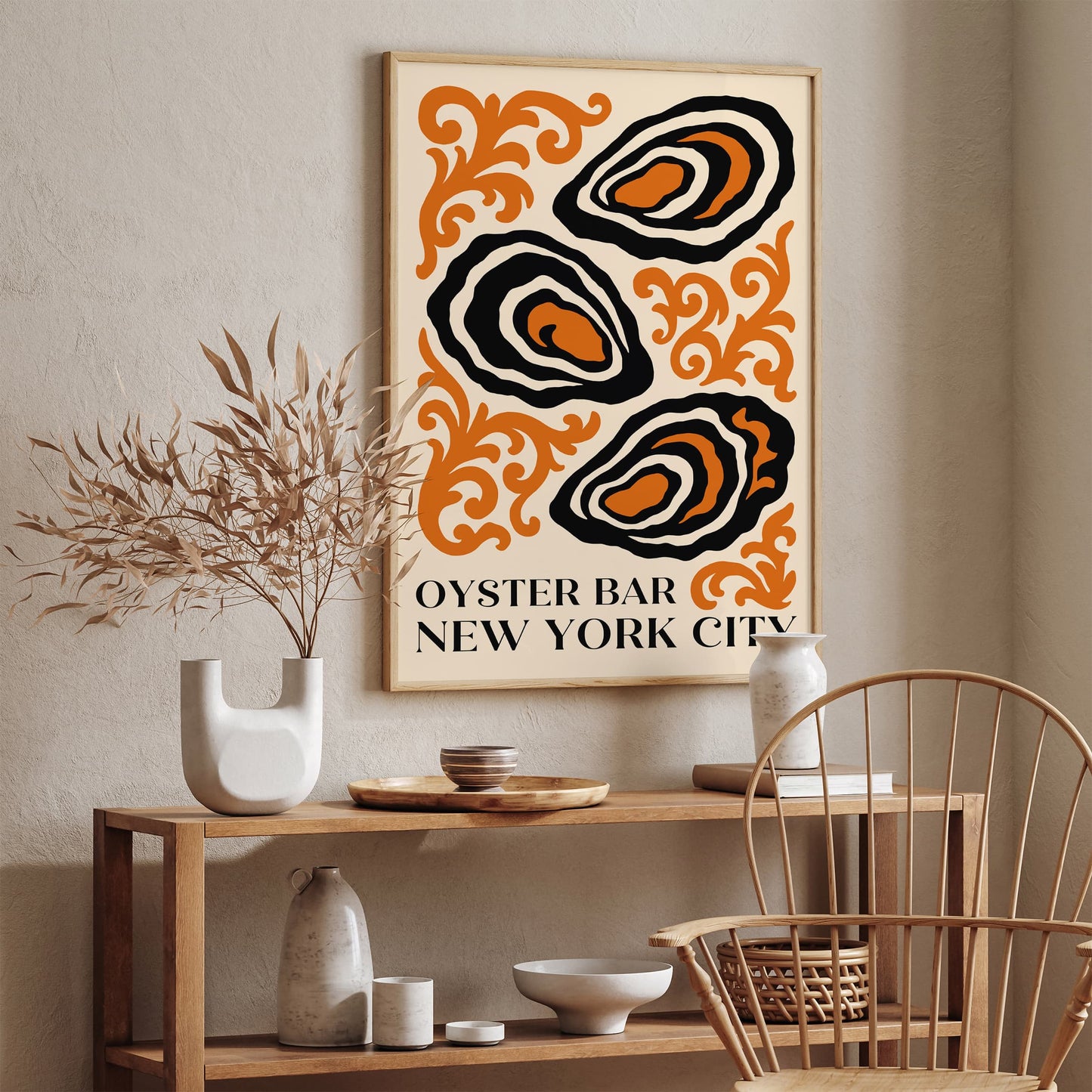 Oyster Bar New York City Poster in Rococo Style