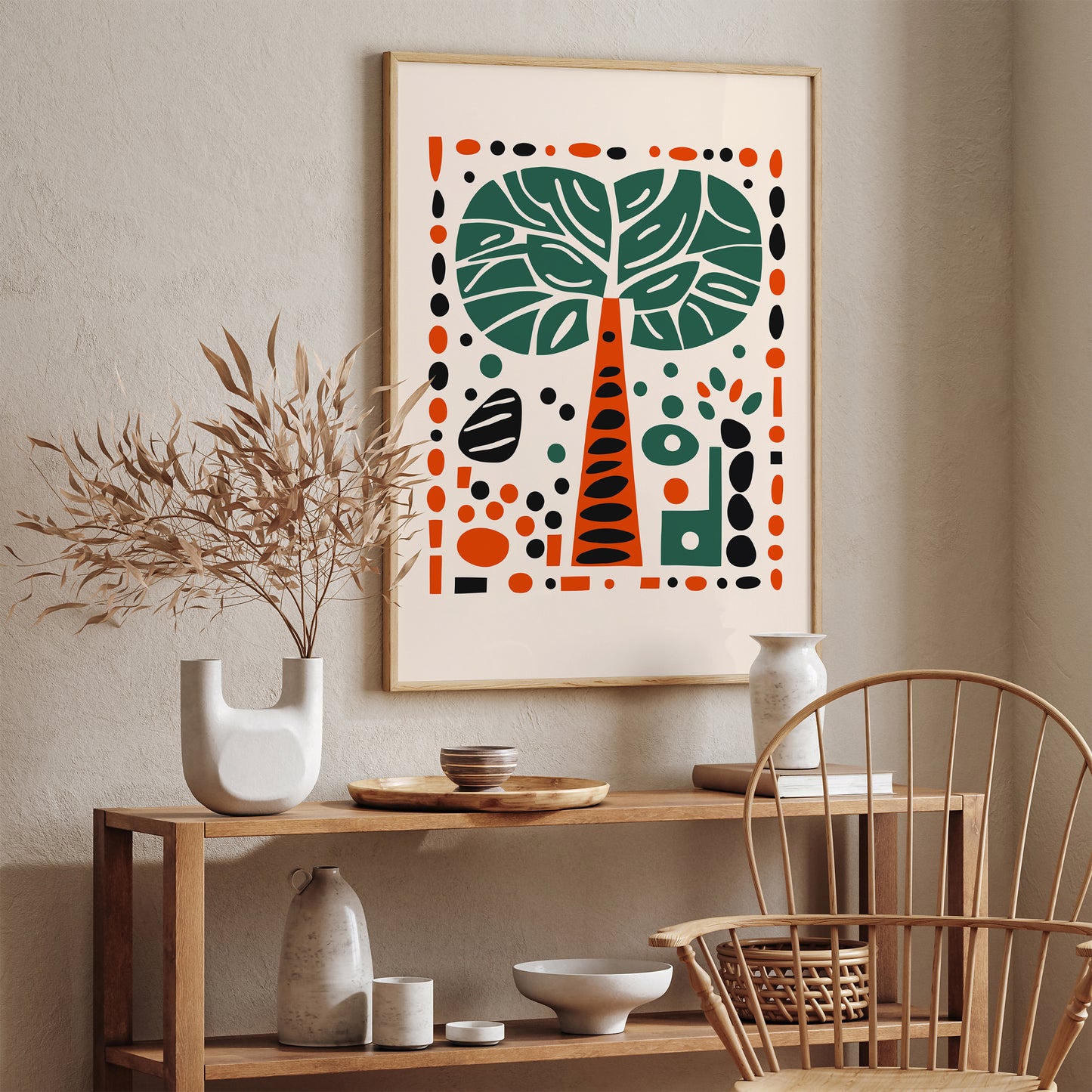 Abstract Mid Century Tree Art Print