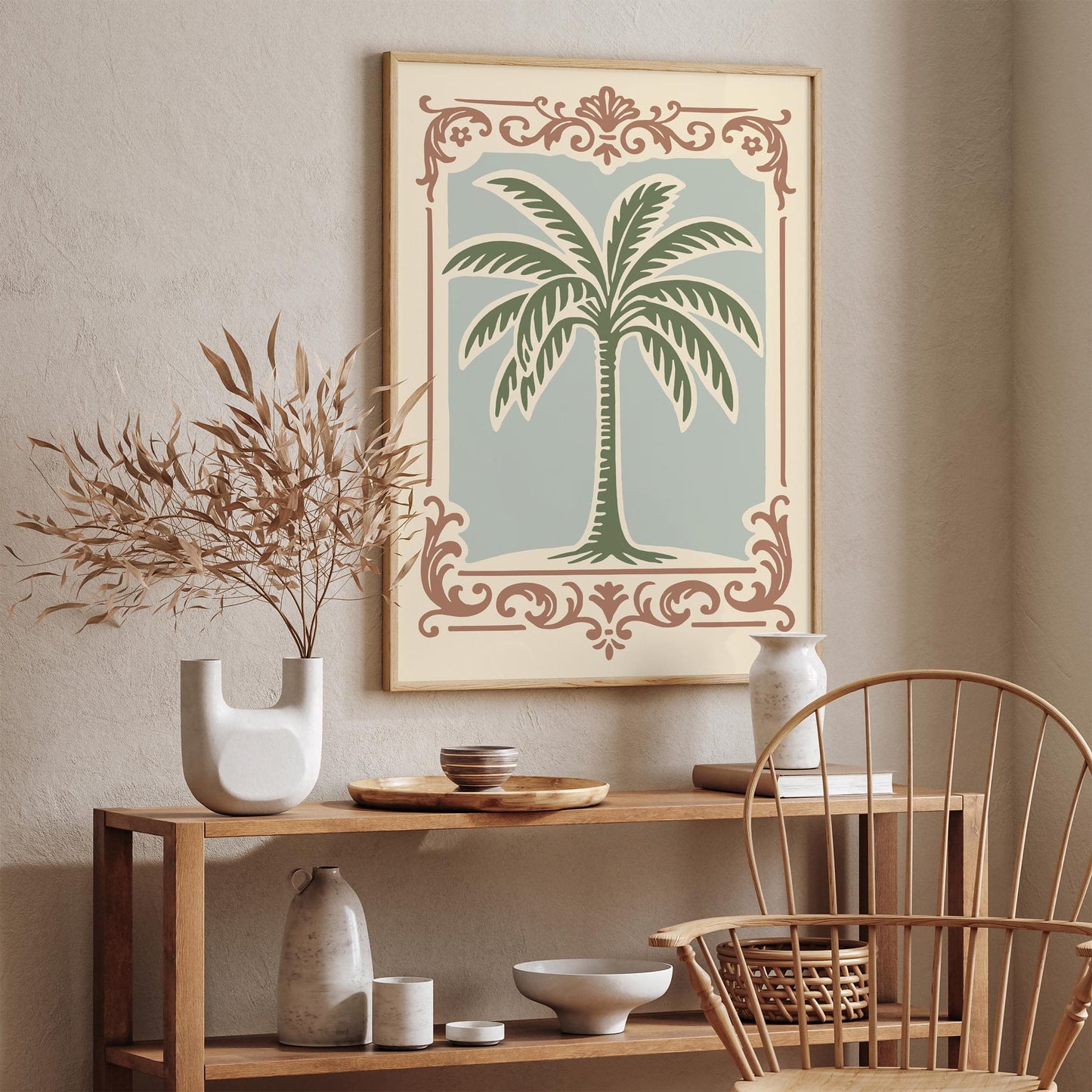 Tropical Palm Poster - Pastel Chateau Aesthetic Print