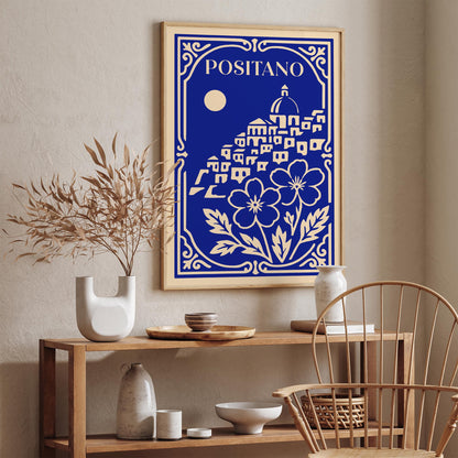 Positano Blue Landscape Poster