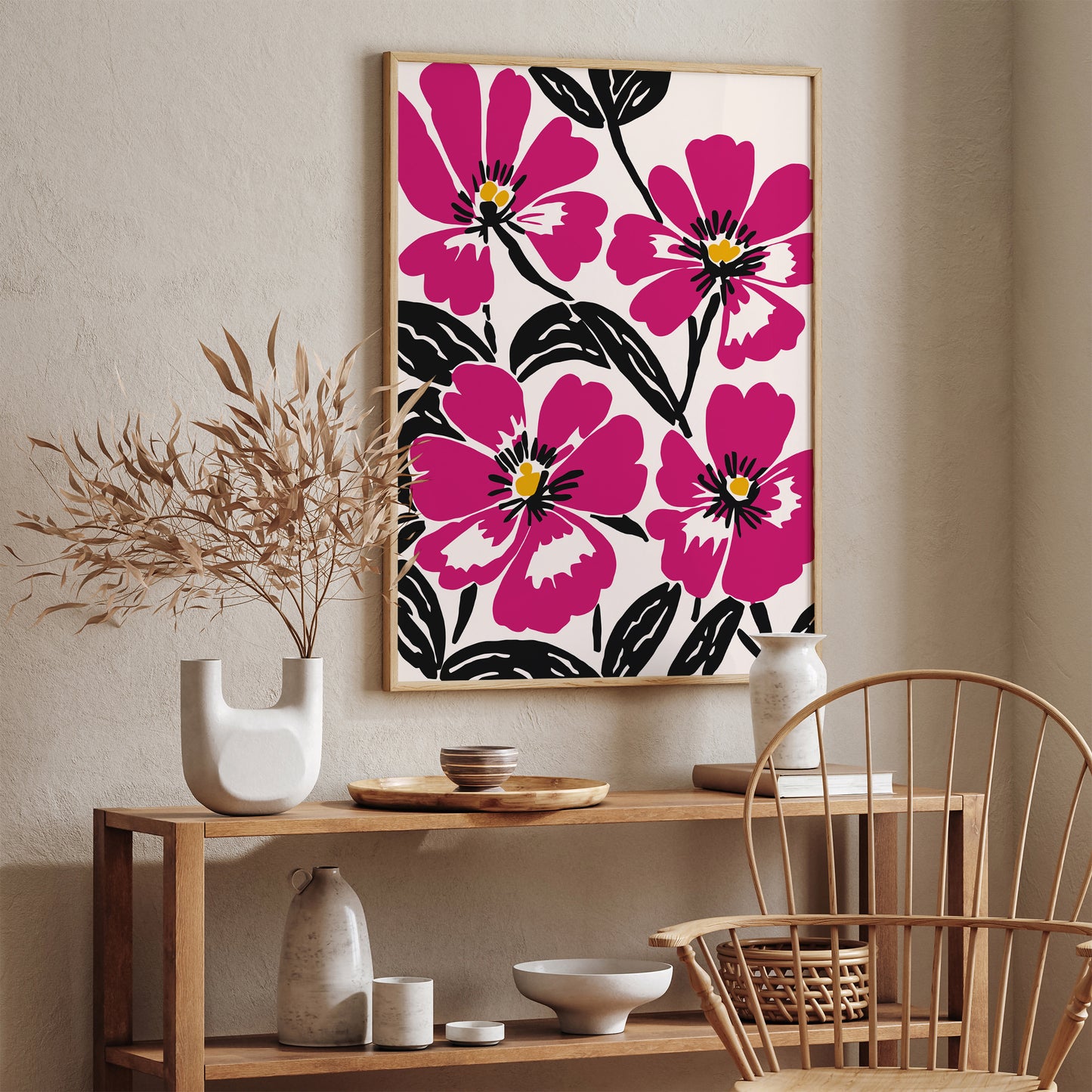 Magenta Flowers Wall Art