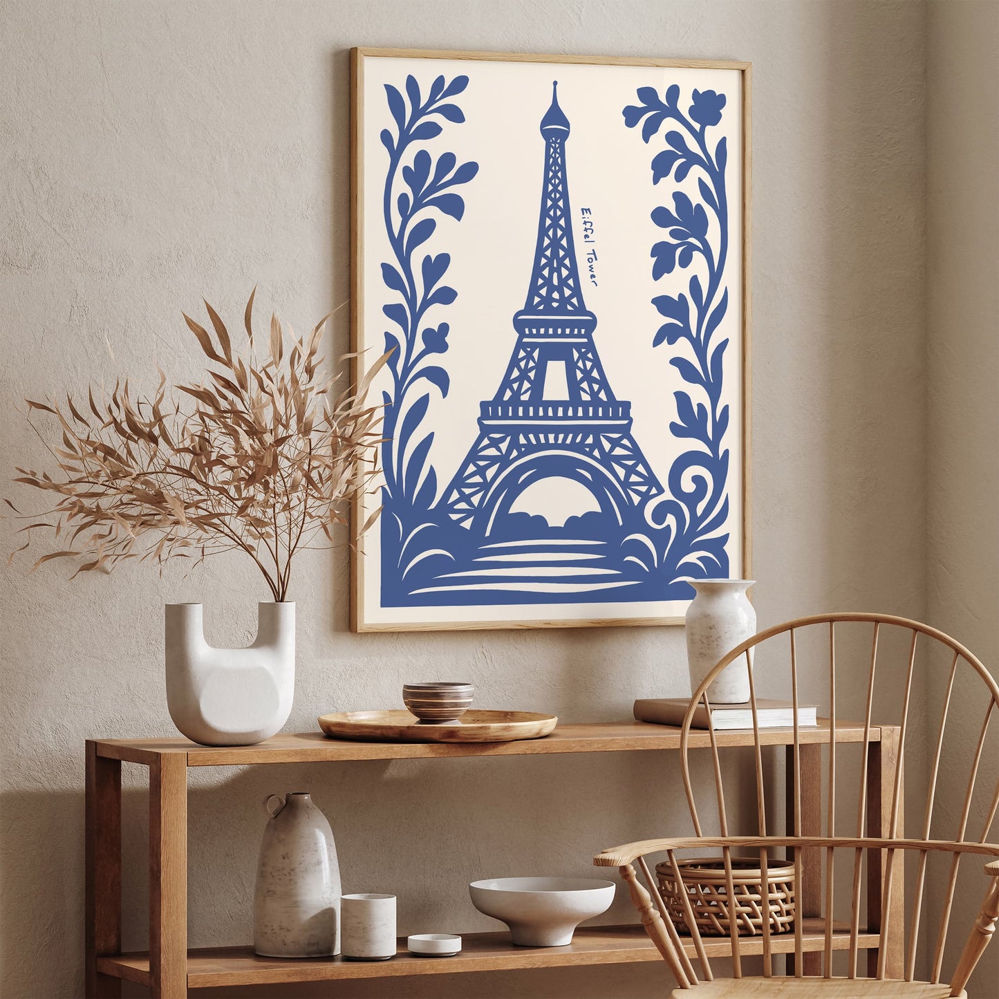 Eiffel Tower Blue Paris Art Print