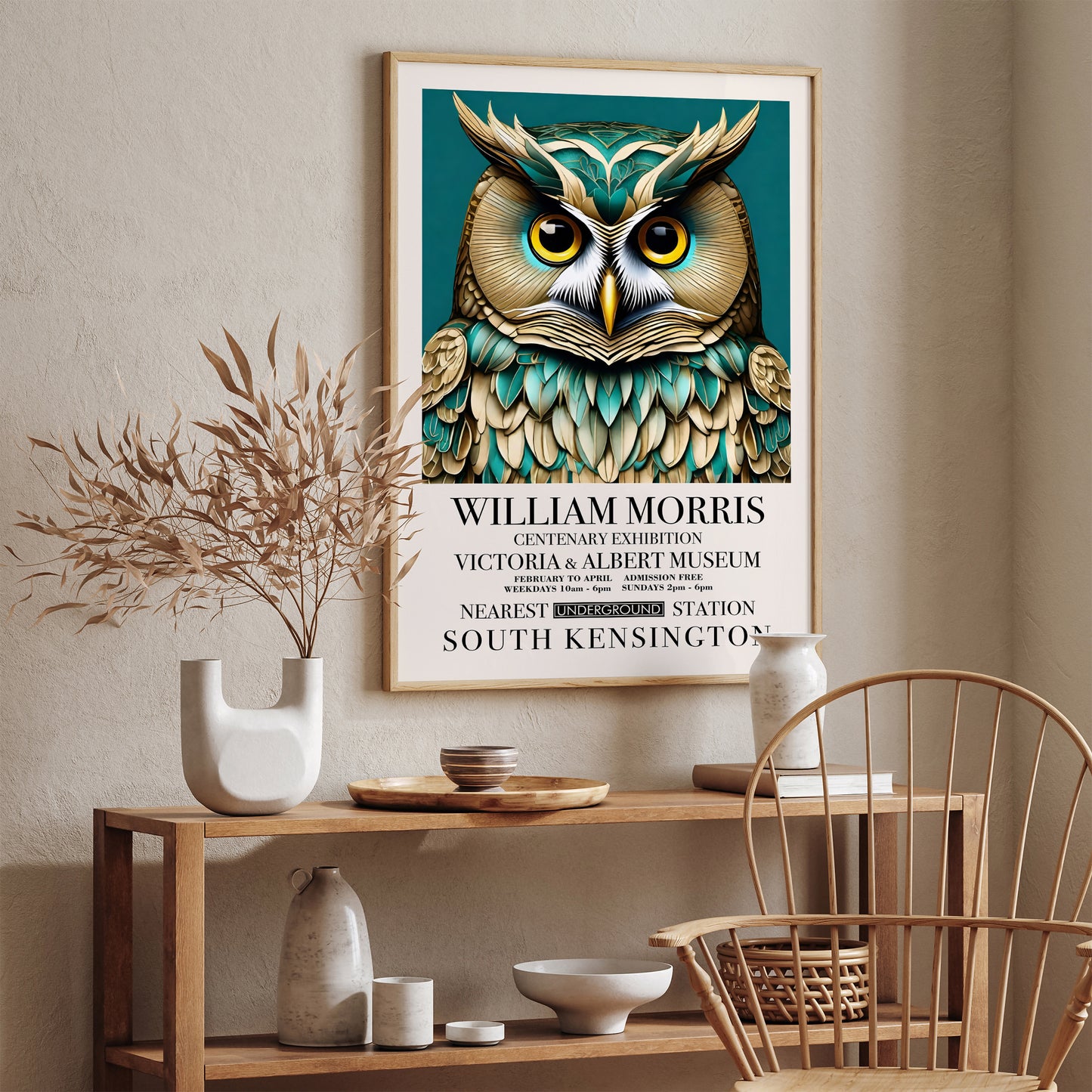 William Morris Victorian Owl Wall Art