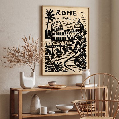 Rome Italy Cityscape Modern Poster