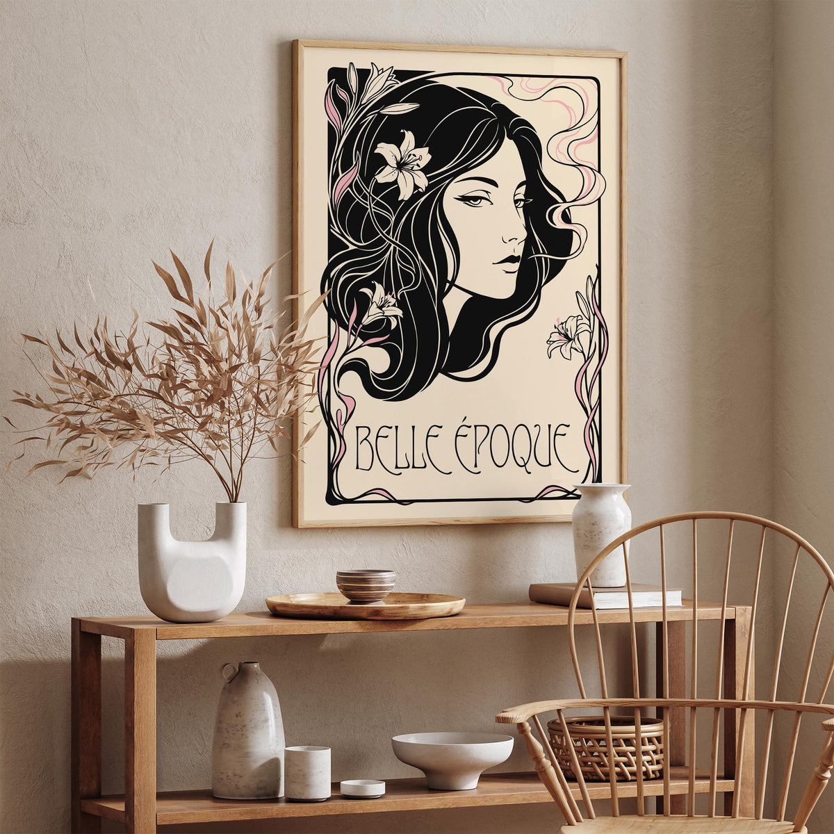 Art Nouveau Woman Portrait Vintage Art Poster
