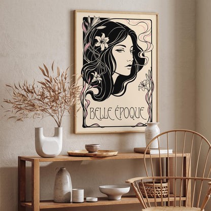 Art Nouveau Woman Portrait Vintage Art Poster