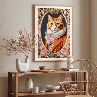 Victorian Feline Portrait Giclee Print