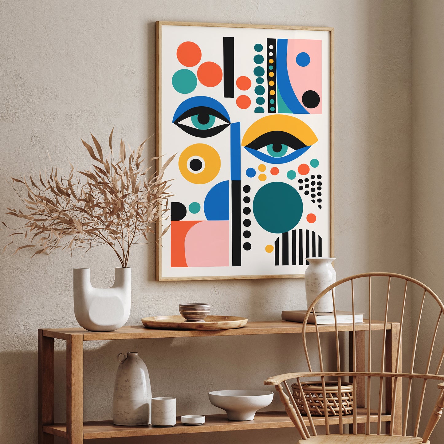 Mid Century Modern Eyes Art Print