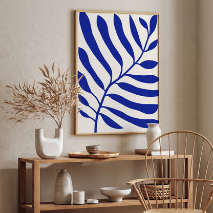 Big Blue Leaf Minimalist Art Print