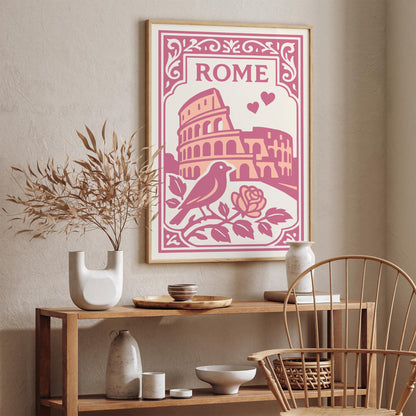 Rome Italy Poster - Valentines Day Wall Art Print