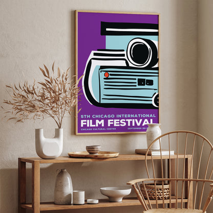 Chicago Film Festival Vintage Purple Poster