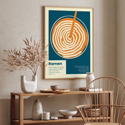 Retro Ramen Recipe Poster