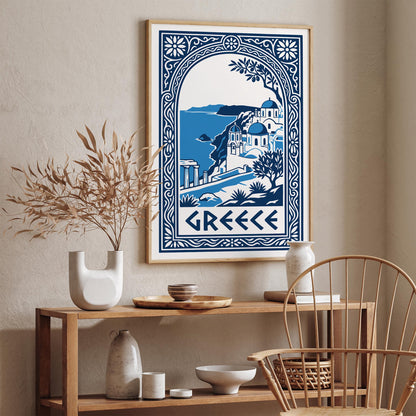 Greek Island Cityscape Poster