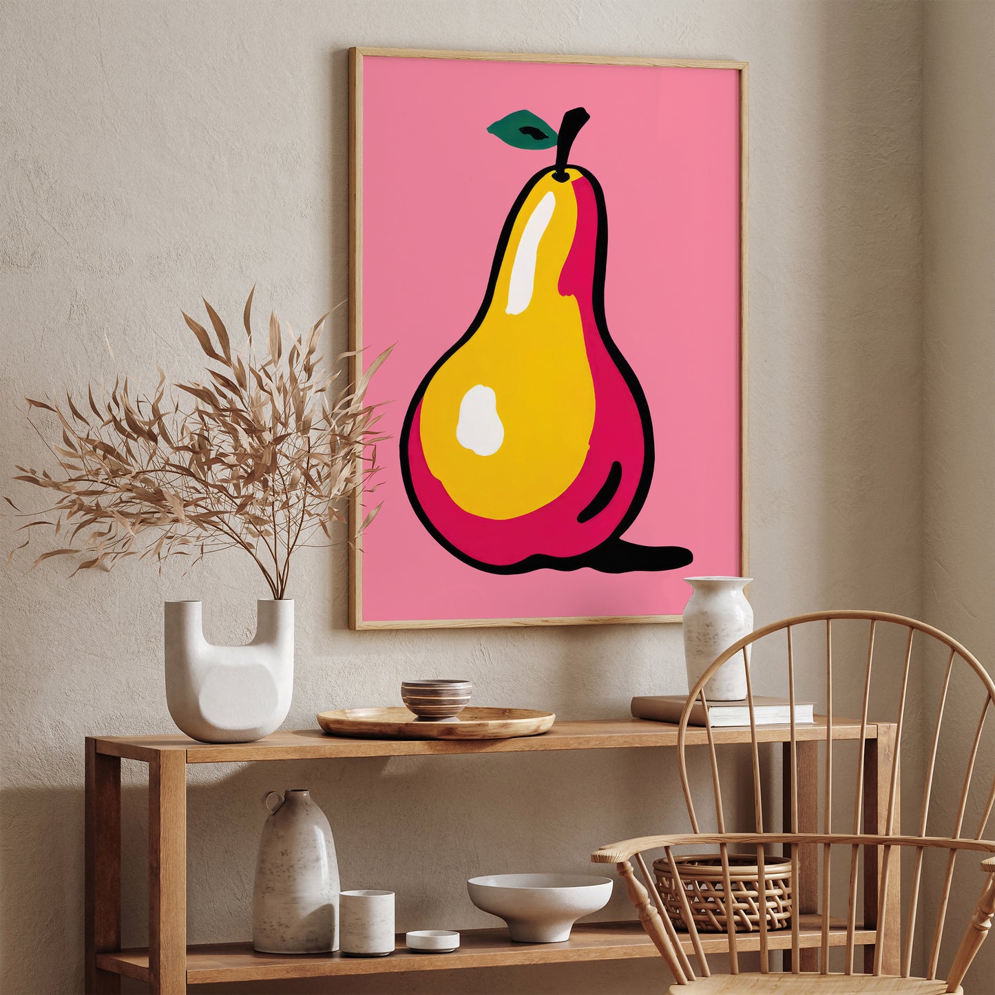 Pink Pear Wall Art Print