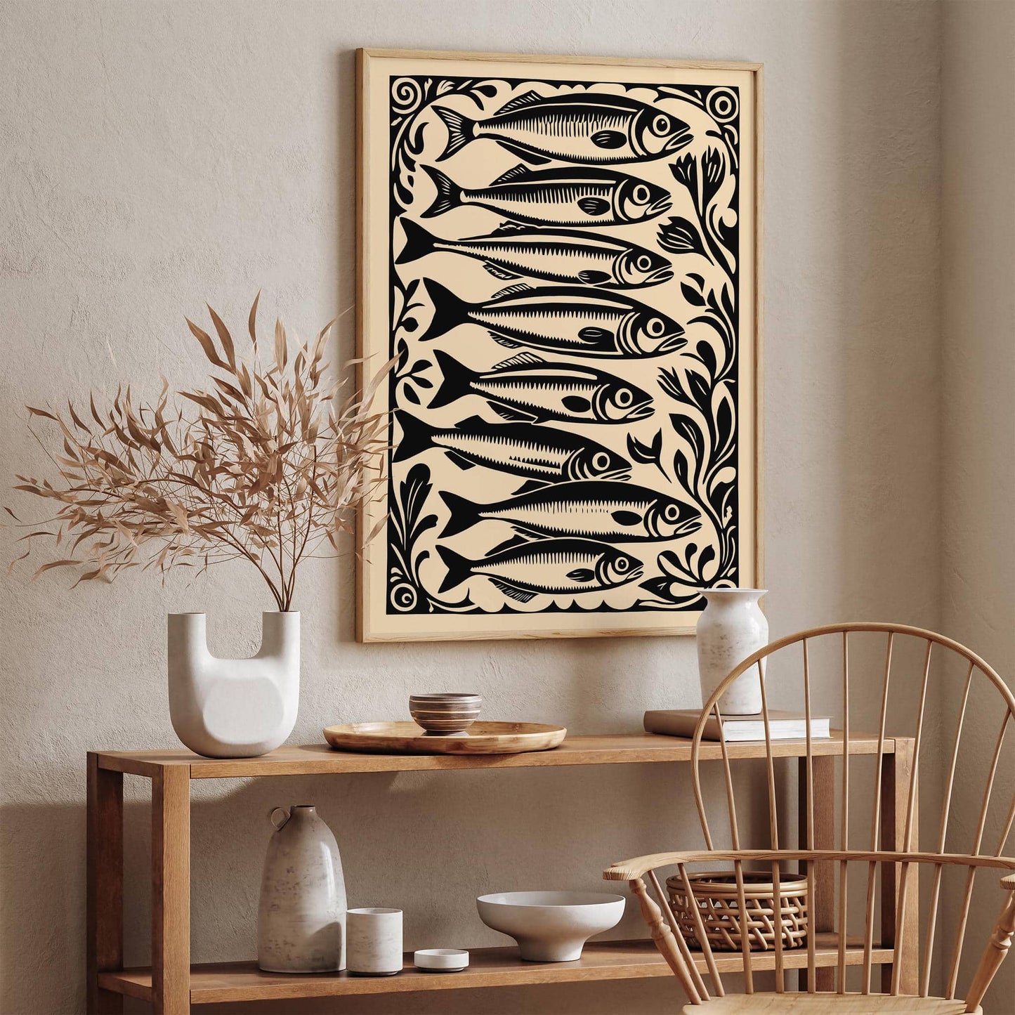 Black Sardines Rococo Poster