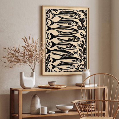 Black Sardines Rococo Poster