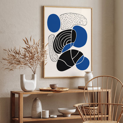 Minimalist Blue Abstract Art Print