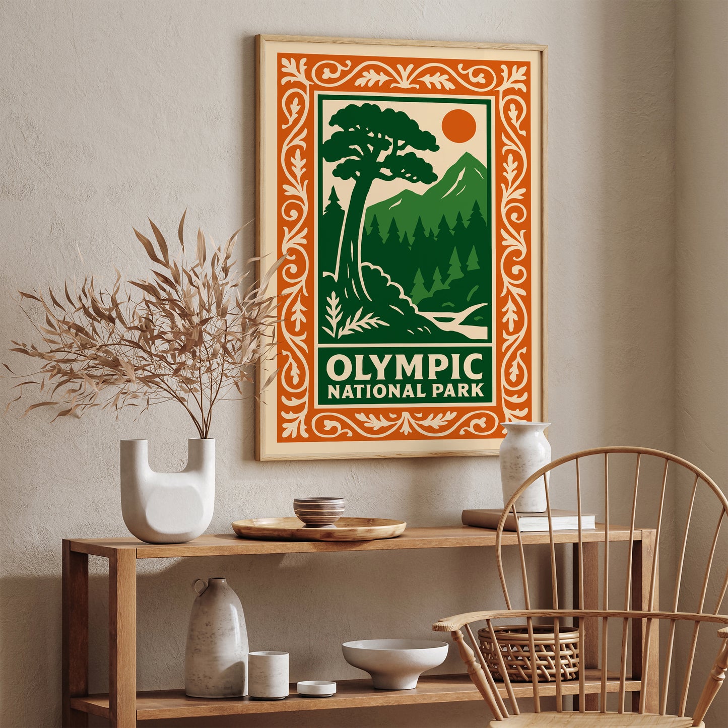 Olympic National Park Poster – Nature Landscape Wall Art Print