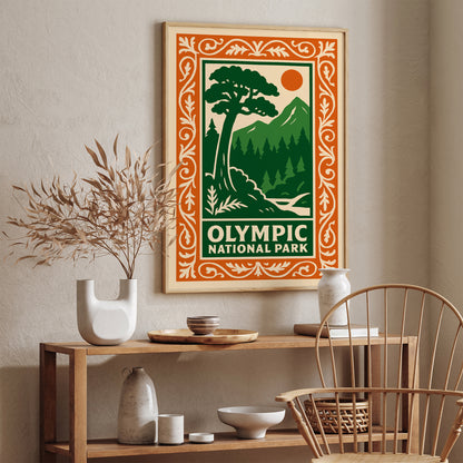 Olympic National Park Poster – Nature Landscape Wall Art Print