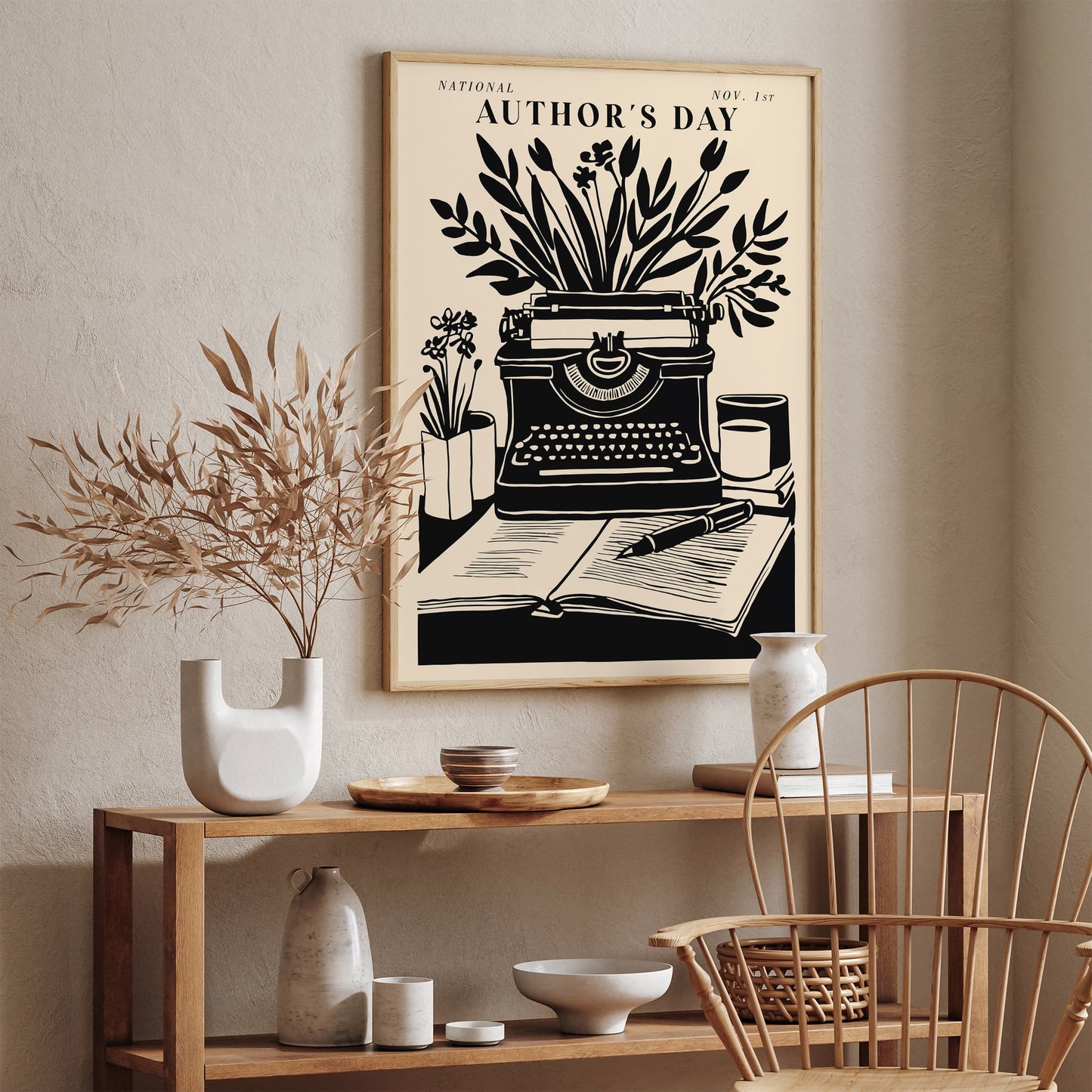 National Authors Day Poster - November 1st Literary Wall Art