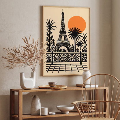 Paris Eiffel Tower Landscape Art Print