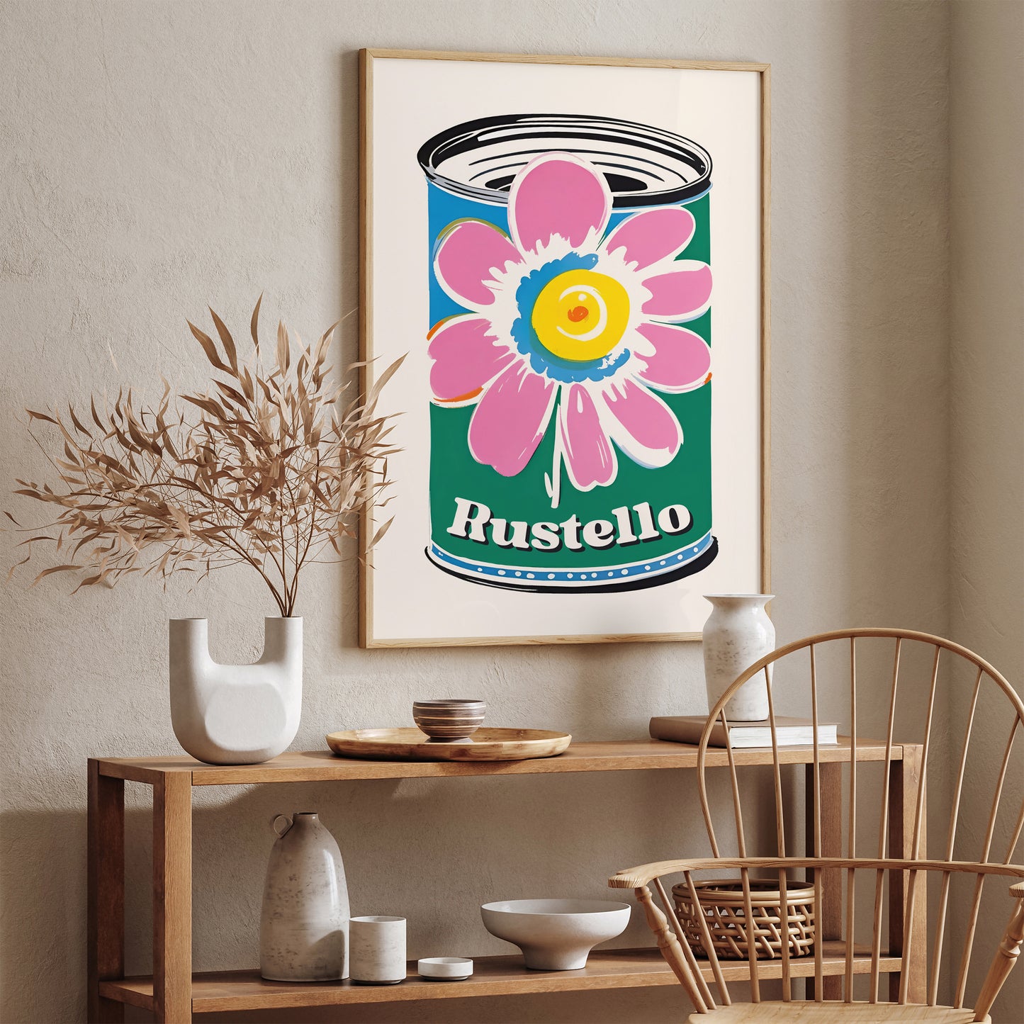 Rustello Pop-Art Floral Can Poster