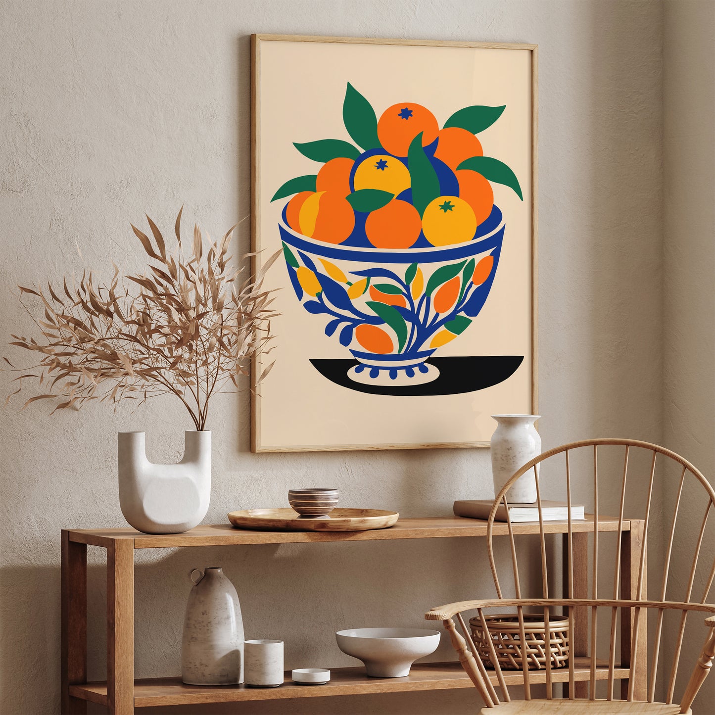 Bowl of Oranges Retro Kitchen Wall Art