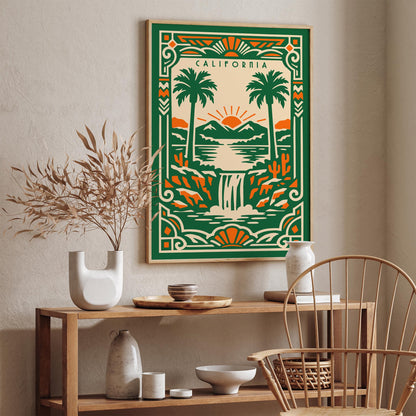 California Green Landscape Poster Print