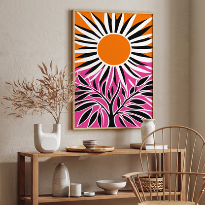 Magenta Orange Abstract Nature Art Print 2024