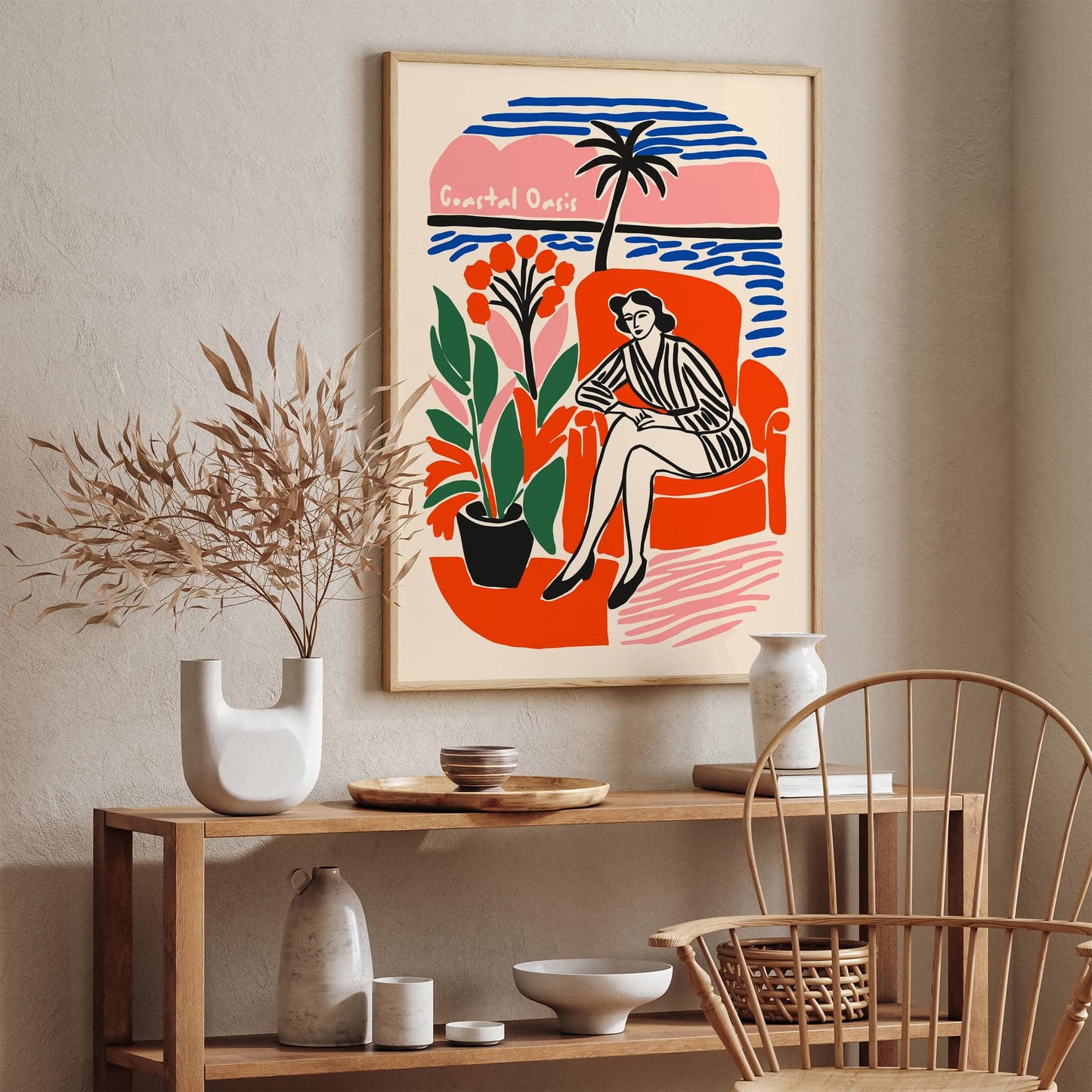 Coastal Oasis Cozy Tropical Vibe Poster